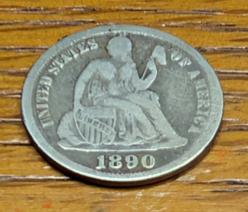 1890 Silver Half Dime Seated Liberty VF  260219
