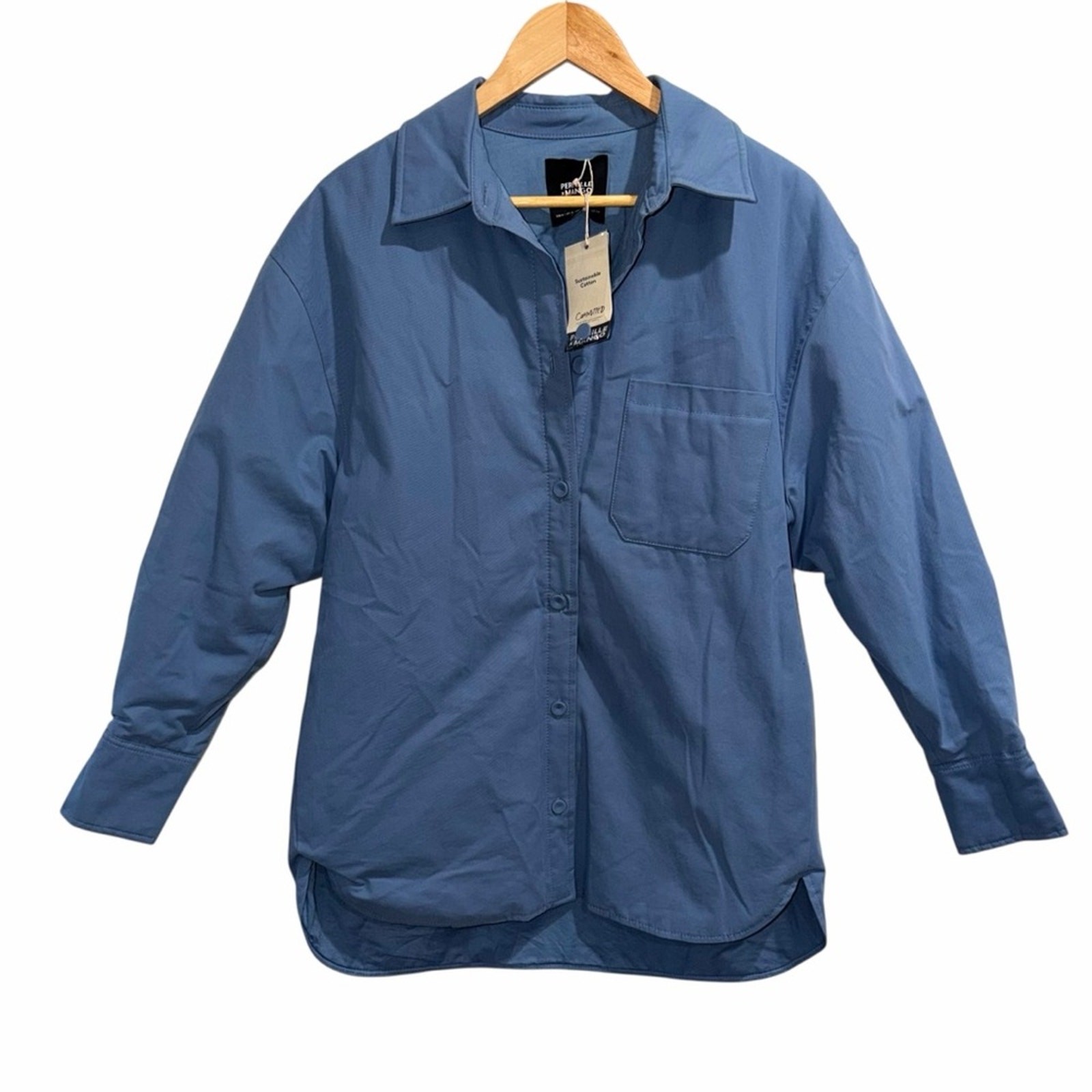 Pernille X MANGO Soft Cotton Button Down Oversized Shirt Jacket NWT Size 6 thumbnail 3