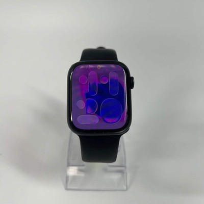 Unlocked Apple Watch Series 7 45MM Midnight Aluminum Black Sport Band MKJ73LL/A