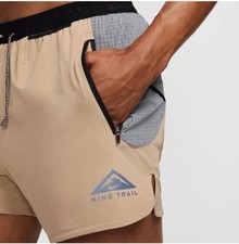 Nike Trail Second Sunrise 5" Running Shorts Brown DV9311-248 Mens Size 2XL