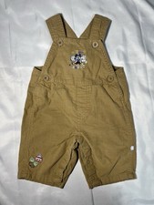 Vintage Disney Baby Mickey Mouse Corduroy Overalls 0-3M Snow Angel Embroidered
