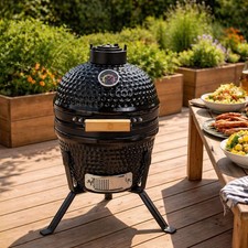 Neo Kamado 13" Ceramic BBQ Grill Smoker Egg Charcoal Cooking Oven Portable Stand