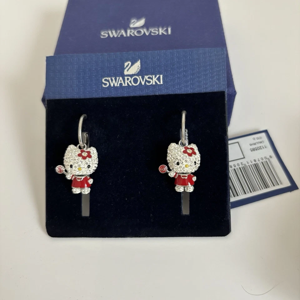 Swarovski Hello Kitty пирсинг розовый леденец серьги новый - Изображение 4 из 4