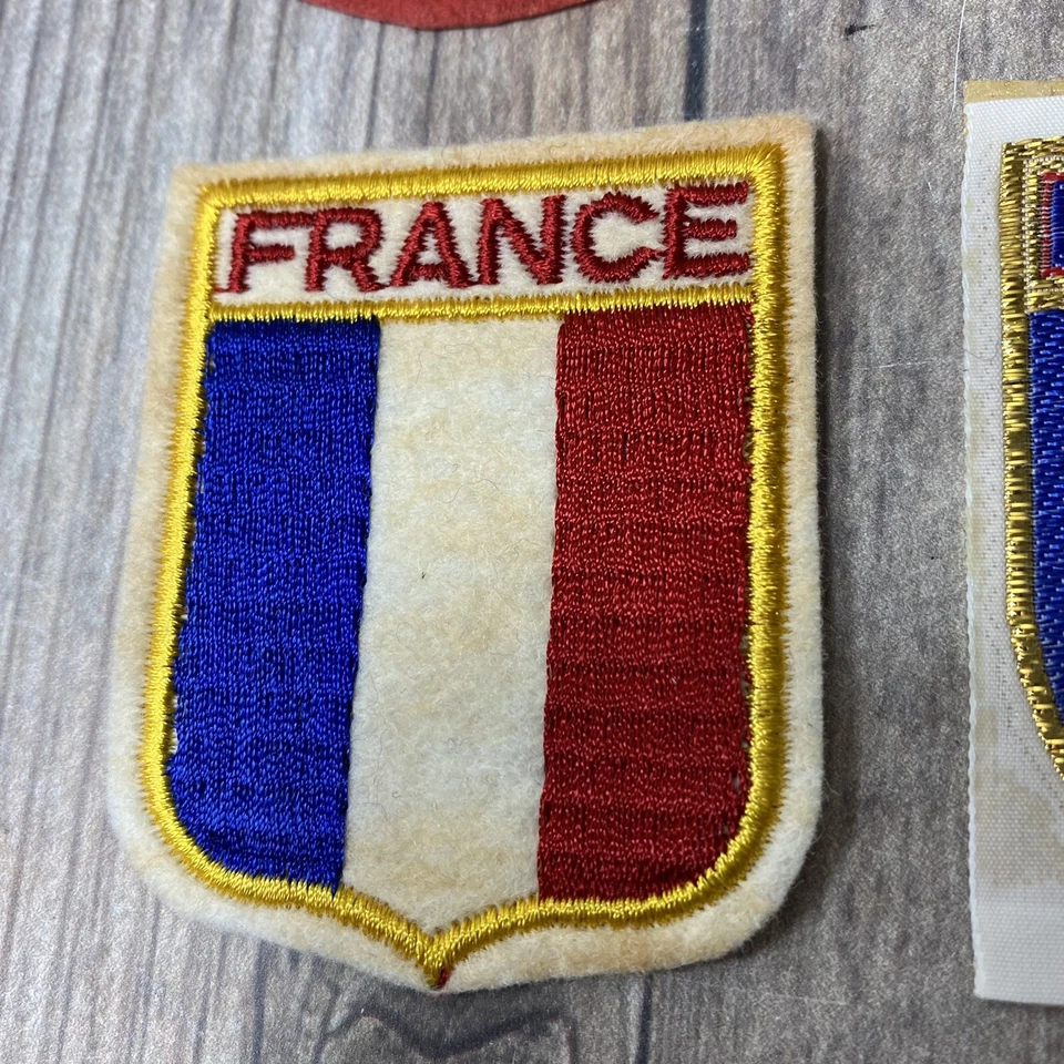 France Flag Shield Red White Blue/ Europe Stars Lot Of 4 Sew On Iron On Patches - Image 4 of 4