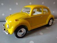 Vw KäFer Oldtimer Gelb Modelauto Ca.6,5Cm *Neu* 1:64 RüCkzugmotor