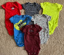 Lot of 6 Boys Carters One Piece Bodysuit Size 9 months