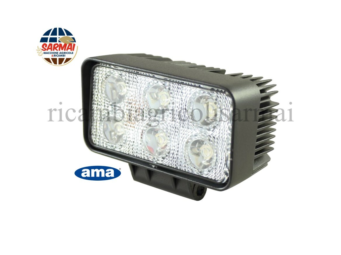 FARO FARETTO FANALE DA LAVORO A LED 110x60MM 10-30V 18W 1080LM AMA