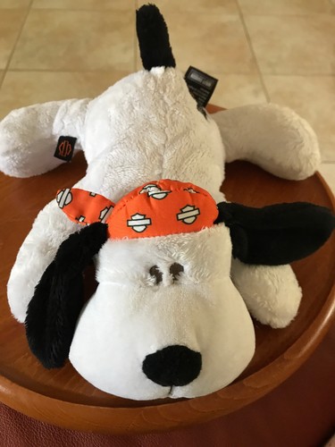 Harley Davidson Puppy Dog Doo Rag Orange White Plush Stuffed Animal 9” - Picture 3 of 7