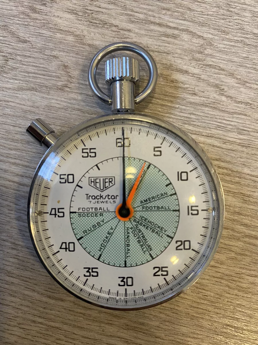 COLLECTOR VINTAGE 1970s HEUER LEONIDAS TRACKSTAR 7 JEWEL SPORTS