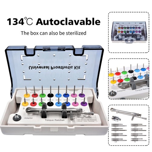 Kit protesi impianto universale dentale chiave dinamometrica cacciaviti set rimozione - Foto 29 di 46