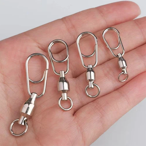 Schwerlast Angeln Kugellager Snap Schwenkbar Schnell Oval Split Ringe Clip Stecker - Bild 10 von 21
