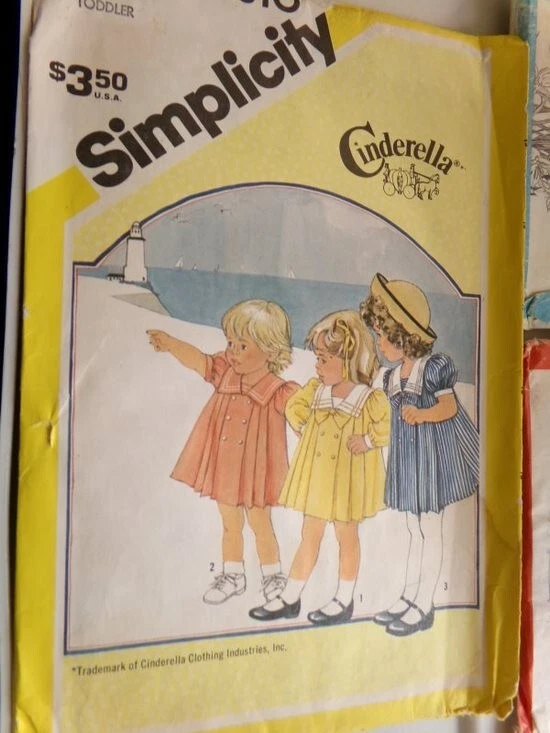 SIMPLICITY Vintage CINDERELLA Collection Patterns 1981 Lil Girls Frilly Dresses - Image 2 of 4
