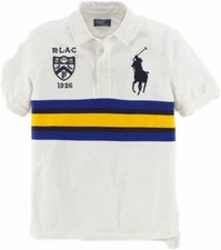 Ralph Lauren Boys Big Pony Rugby Inspired Striped Polo White