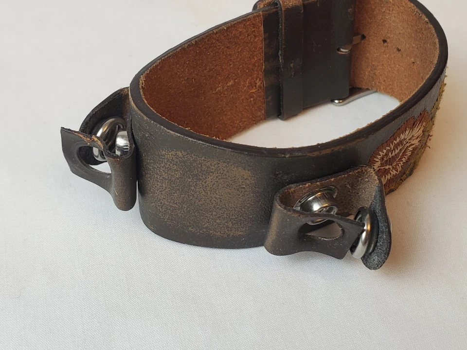 Correa de reloj de cuero bordada fósil flores JR 9461 BAW correa solamente Foto 2 de 4