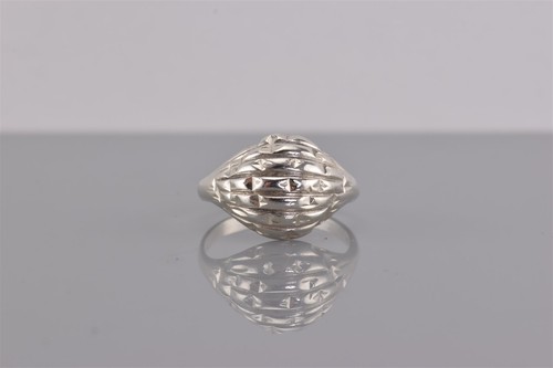 Silver Fox Sterling Silver 11mm Sectional Offset Block Dome Band Ring 925 Sz: 6 - 第 2/7 張圖片