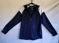Holloway Navy/White Performance 1/4 Zip Hoodie-Size Adult Large - NWOT