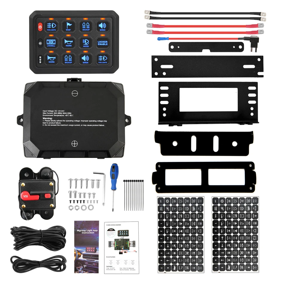 RGB 12 Gang 开关面板 LED 灯适用于 Can-am Maverick X3 Trail Sport 800 1000 — 第 3/4 张图片