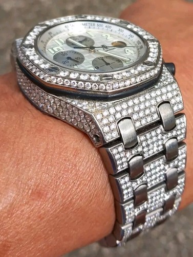 Audemars Piguet Royal Oak Offshore Bisagra Y Pulsera Con Diamantes E Vvs - Picture 4 of 11