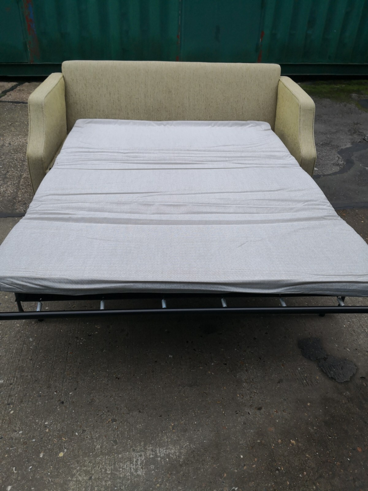 2 seater double sofabed from Som'Toile with fire label clean 176cm wide