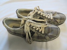 Polo By Ralph Lauren Giles Madras Gray Canvas Boat Shoes Size 10.5 C Pre-Owned