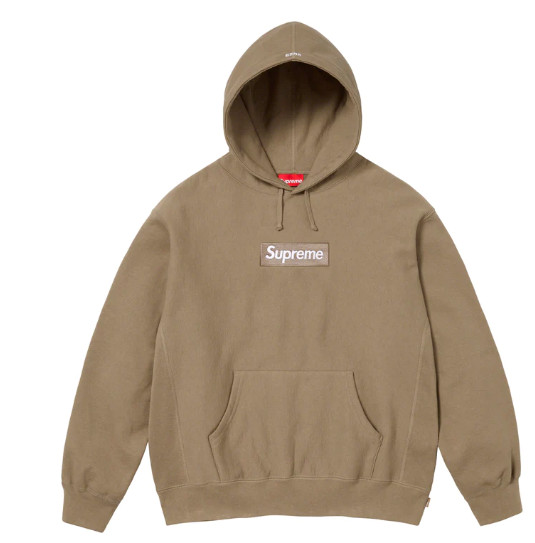 Supreme Box Logo Hoodie Dark Sand FW23 Size XL Ships Fast Hooded Sweatshirt