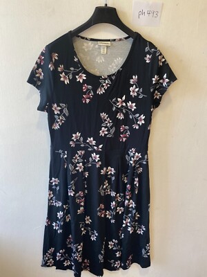 BON PRIX Black Floral Bodycon Dress Plus Size UK 18 (ph493)
