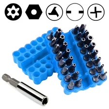 33 PC Torx Bit Set Tampered Proof Security Drill Driver Tamper Screwdrivers Bits