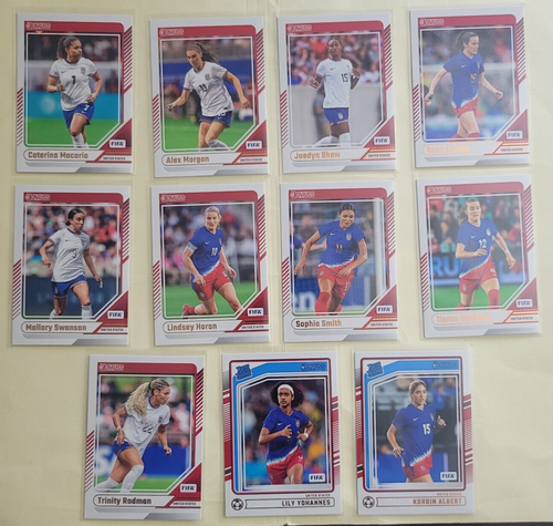 2024-25 DONRUSS TEAM SET SILVER FOIL PARALLEL, OPTIC, BASE USA USWNT (33 CARD) - Picture 3 of 4