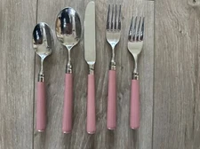 Stanley Roberts SPECTRUM Mauve Pink Stainless Place Setting set Korea Flatware
