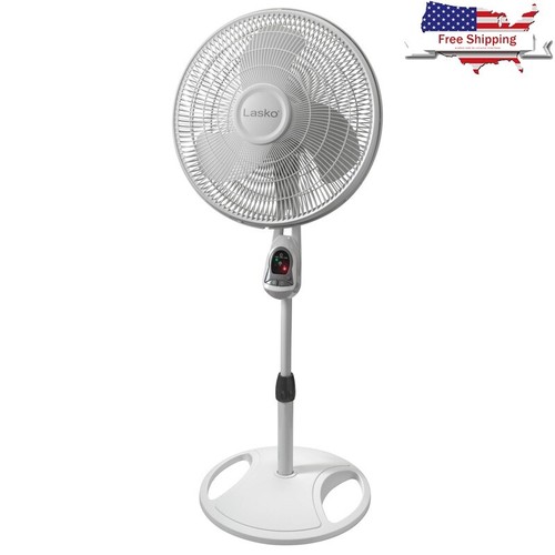 16 Inch Remote Control Pedestal Fan 3 Speed Oscillating Adjustable Height Timer