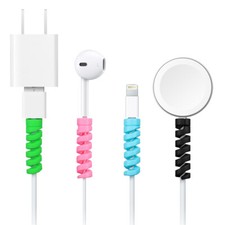 12 PCS Spiral Cable Protector Silicone Cord Saver for All Cell Phone Data Lines