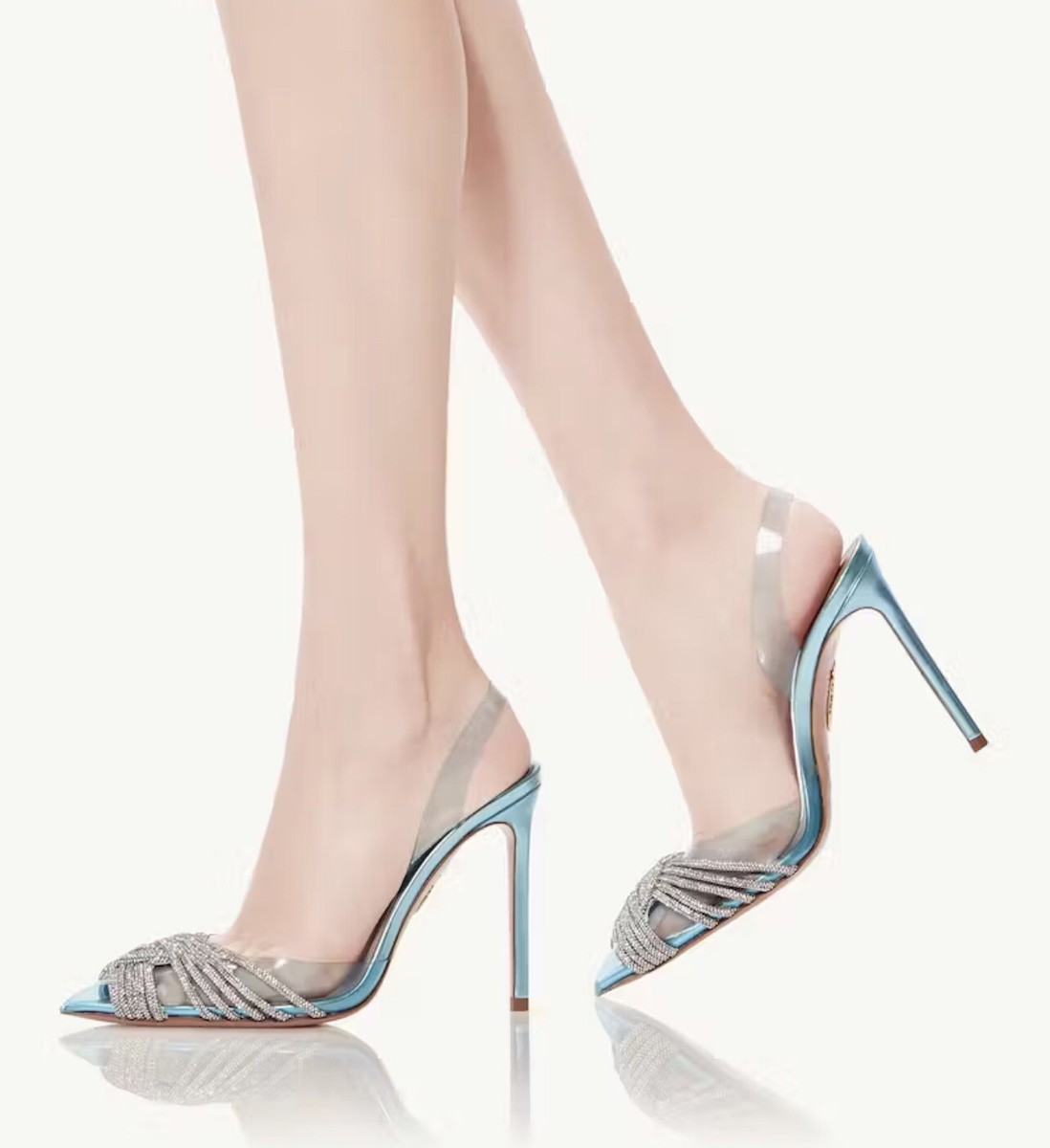 【新品未使用／箱付】AQUAZZURA サンダル Aquazzura Gatsby Crystal-Embellished Slingback pumps size 38