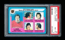 1979 OPC HOCKEY 8 SHUTOUT LEADERS KEN DRYDEN / ESPOSITO / PARENT PSA 8 NM-MINT