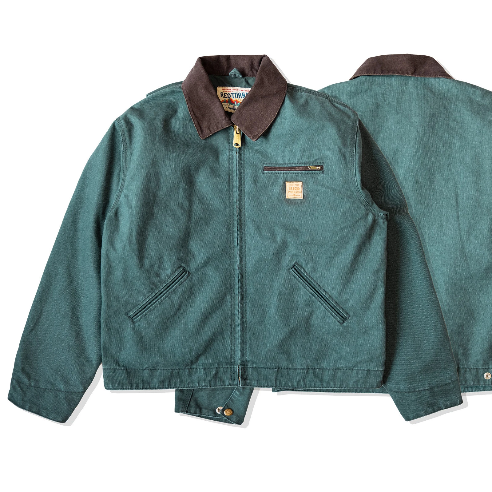 Red Tornado Retro Duck Detroit Jacket Men Classic Workwear Coat Cotton Lined Top