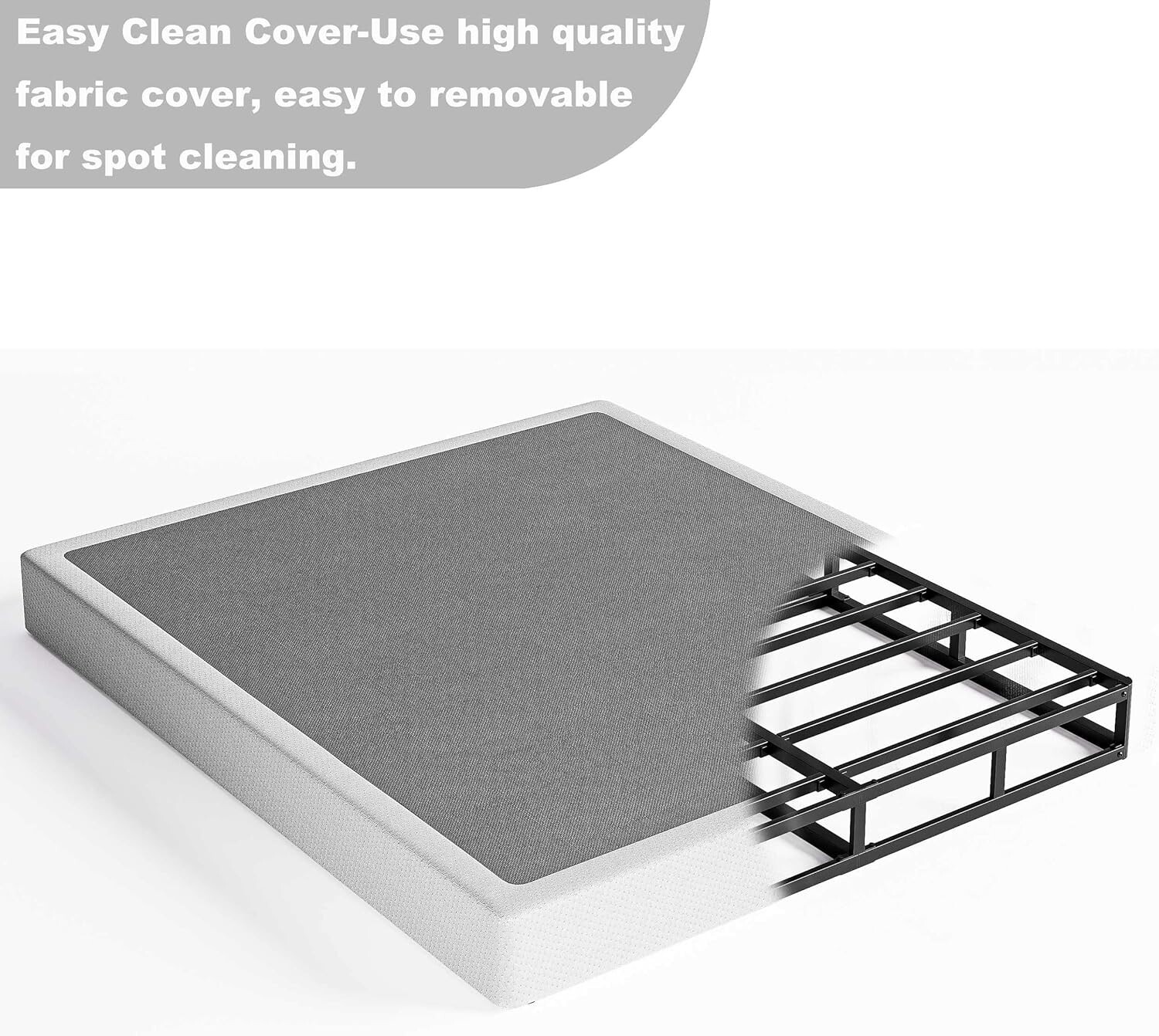 Full Box Spring and Cover Set, 9 Inch Low Profile Metal Spring, Heavy