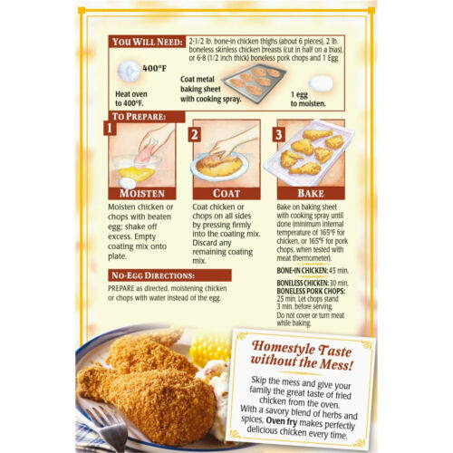 Kraft Oven Fry Extra Crispy Seasoned Coating Mix for Chicken, 4 Pack, 4.2 oz Box - Picture 6 of 24