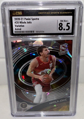 Nikola Jokic 2020-21 Panini Spectra Astral SP /35 #20 CSG 8.5 Card Nuggets