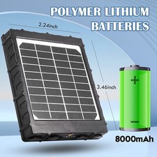 Trail Camera Solar Panel 8000mAh Supporting 3 Voltages 12V/1.2A 9V/1.6A 6V/2.4A