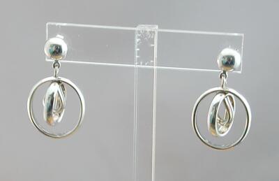 Gorgeous ATI Mexico Triple Loop Mobile Drop Earrings Sterling