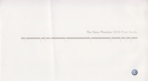 Price List VW Phaeton 2003 - Imagen 1 de 2