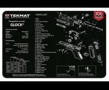 TEKMAT Cleaning Mat GLOCK Black 17" X 11" Tek-7-Glock Gun Accesories Parts List