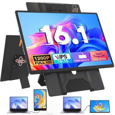 Laptop Screen Extender Portable Monitor, FHD 1200P 16.1'' Detachable Monitor E...