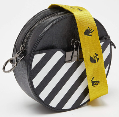OFF-WHITE Diag Round Canteen Bag in Black and White Stripe