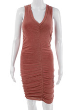 Sundry Women Bodycon Tank Dress Brown V-Neck Sleeveless Short Size 1