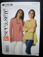 Butterick B6118 See & Sew Tunic Misses Sewing Pattern Size XS-XXL Uncut