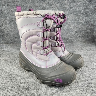 The North Face Boots Girls Alpenglow Waterproof Winter Snow Grey Purple Size 5