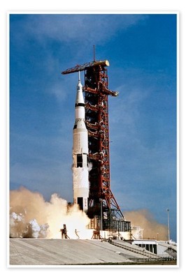 Poster Apollo-11-Raumfahrzeug hebt vom Kennedy Space Center ab - NASA