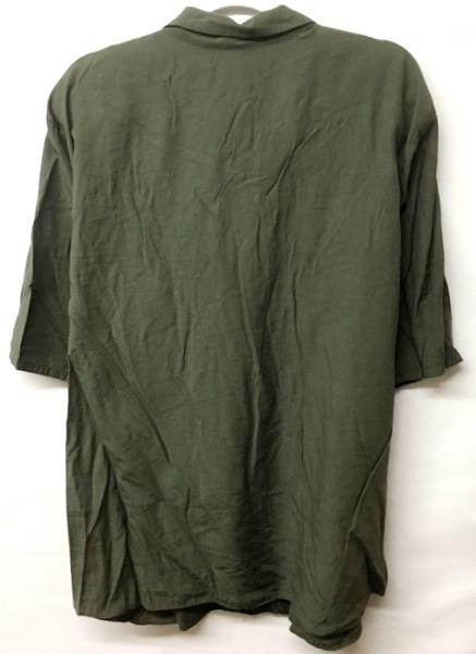 *Basic editions green button down women's short s… - image 2