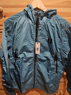 Seoul Projects Blue Nylon Windbreaker Jacket Hooded Full Zip M