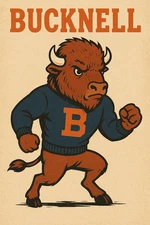 Bucknell  g NCAA College Mascot Logo Poster Decor 12x8in Metal Sign